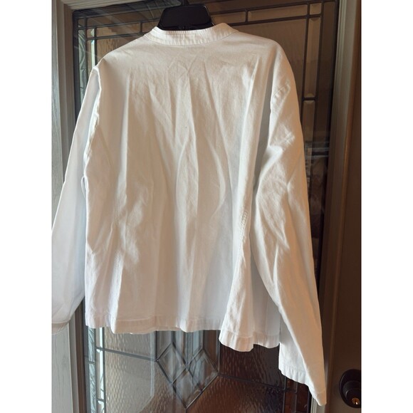 New Eileen Fisher Organic Cotton Stretch Stand Collar jacket sz 3X White - Picture 3 of 15